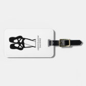 キュートな黒バレエのスリッパ ラゲッジタグ (正面横)