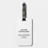 キュートな黒バレエのスリッパ ラゲッジタグ (裏面縦)