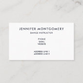 キュートな黒バレエのスリッパ 名刺 (裏面)