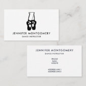 キュートな黒バレエのスリッパ 名刺 (正面/裏面)