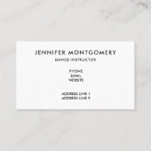 キュートな黒バレエのスリッパ 名刺 (裏面)