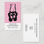 キュートな黒バレエのスリッパ 名刺 (正面/裏面)