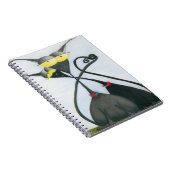 キュートな黒猫とグレーの猫漫画 ノートブック (右側)