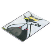 キュートな黒猫とグレーの猫漫画 ノートブック (左側)