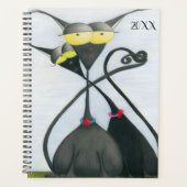 キュートな黒猫とグレーの猫漫画 プランナー手帳 (正面)