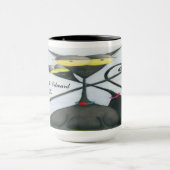 キュートな黒猫とグレーの猫漫画 マグカップ (中央)