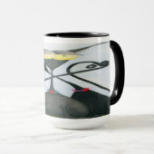 キュートな黒猫とグレーの猫漫画 マグカップ (正面右)