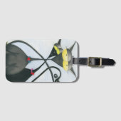 キュートな黒猫とグレーの猫漫画 ラゲッジタグ (正面横)