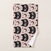 キュートな黒猫と天空のハロウィン バスタオルセット (ハンドタオル)