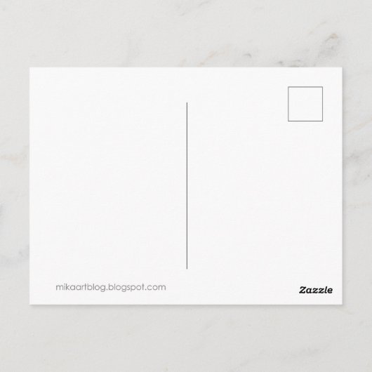 キュートな黒猫と花キティ猫フォークアート ポストカード (裏面)