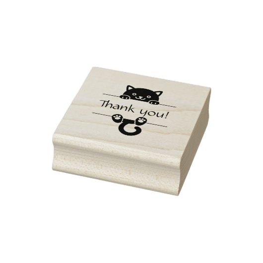 キュートな黒猫のぞき見ありがとう ラバースタンプ (スタンプ)