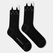 キュートな黒猫のグリーンアイ・パーソナライズドソックス ソックス (右)