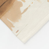 キュートな黒猫の水彩画 フリースブランケット (角)