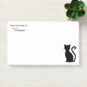 キュートな黒猫シルエットと名前の机から ポストイット (オフィス)