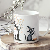 キュートな黒猫ハローウィンパーティ コーヒーマグカップ