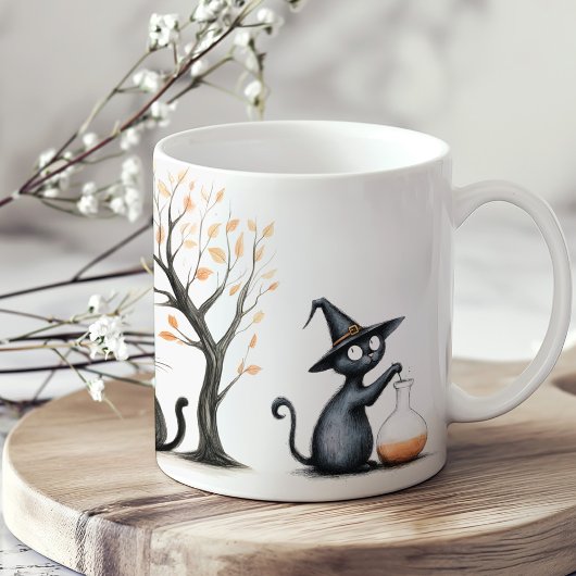 キュートな黒猫ハローウィンパーティ コーヒーマグカップ