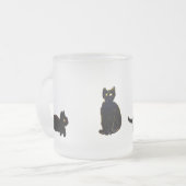キュートな黒猫子猫 フロストグラスマグカップ (正面左)