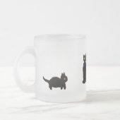 キュートな黒猫子猫 フロストグラスマグカップ (左)