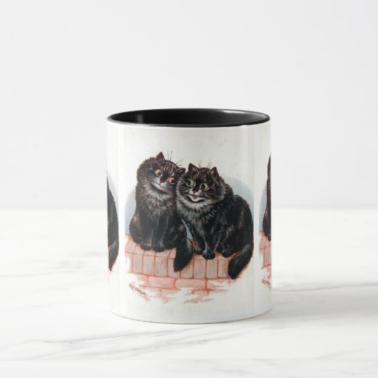 キュートな黒猫絵を描ペアbyルイ・ワーイン マグカップ (中央)