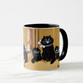 キュートな黒猫絵を描ペアbyルイ・ワーイン マグカップ (正面右)