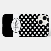 キュートな黒白ドット レトロ柄 モノグラム Case-Mate iPhoneケース (裏面 (横))