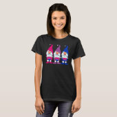キュートな3人のノーム バイセクシャルフラッグ バイセクシュアル プライド Tシャツ (正面フル)