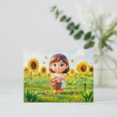 キュートな3Dおとめ座キャラクター ポストカード (スタンド正面)