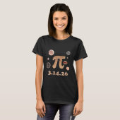 キュートな3D円周率デーTシャツ - 面白い数学πシンボル Tシャツ (正面フル)