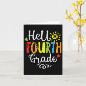 キュートな4年生の新学期 カード (黄色い花)