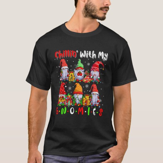 キュートな6人のノーム クリスマスライト Tシャツ (正面)