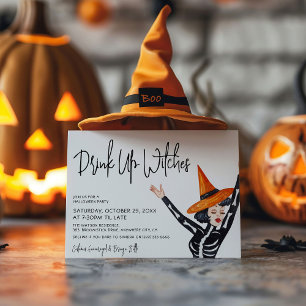キュートな「魔法使いの飲んべえ」ガールズハロウィンパーティー 招待状