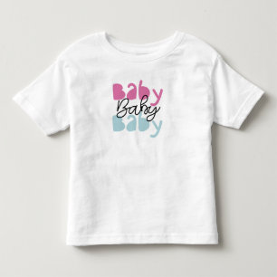 キュートな"Baby Baby Baby" グラフィック トドラーTシャツ