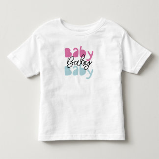キュートな"Baby Baby Baby" グラフィック トドラーTシャツ