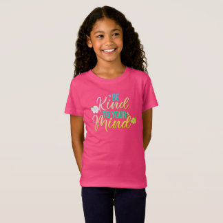 キュートな「Be Kind To Your Mind」ガールズキッズTシャツ Tシャツ
