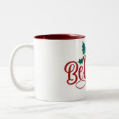 キュートな"Believe" クリスマス ツートーンマグカップ (左)
