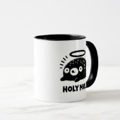 キュートな“Holy Moly”エンジェルモグラマグカップ - かわいい動物デザイン マグカップ (正面右)