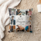 キュートな"My Dog Dad is Pawsome"フォトコラージュ クッション (ブランケット)
