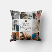 キュートな"My Dog Dad is Pawsome"フォトコラージュ クッション (裏面)