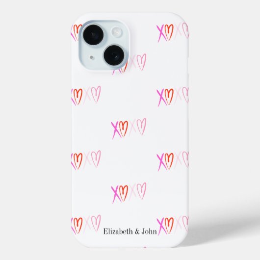 キュートな"XOXO"ハートのバレンタインデー Case-Mate iPhoneケース (裏面)