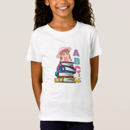 キュートなABCブックガール | バックトゥスクールリーディングT Tシャツ