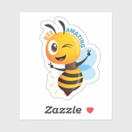 キュートなBeeの「Amazing」ステッカー | ポジティブなモチベーション シール