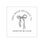 キュートなBowパーソナル・ライブラリーのブックスタンプ ラバースタンプ (インプリント)