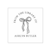 キュートなBowパーソナル・ライブラリーのブックスタンプ ラバースタンプ (インプリント)