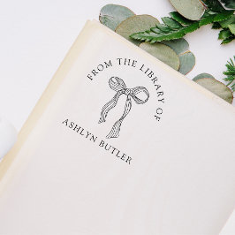 キュートなBowパーソナル・ライブラリーのブックスタンプ ラバースタンプ