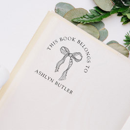 キュートなBowパーソナル・ライブラリーのブックスタンプ ラバースタンプ