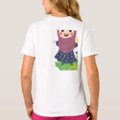 キュートなEid Mubarakの女の子と羊のイスラムTシャツ Tシャツ (裏面)