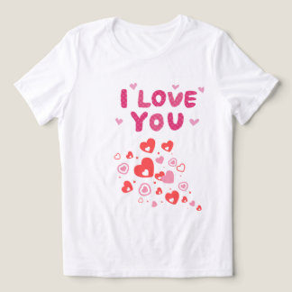 キュートなI+love+youハートTシャツ トライブレンドTシャツ