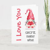 キュートなI Love You Girl Gnome Matter What バレンタイン カード (正面)