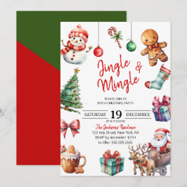キュートなJingle & Mingleクリスマスパーティー 招待状