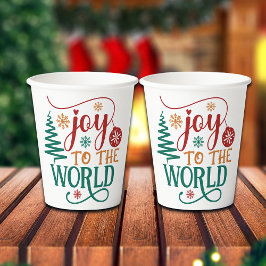 キュートな'Joy to the World' クリスマス 紙コップ